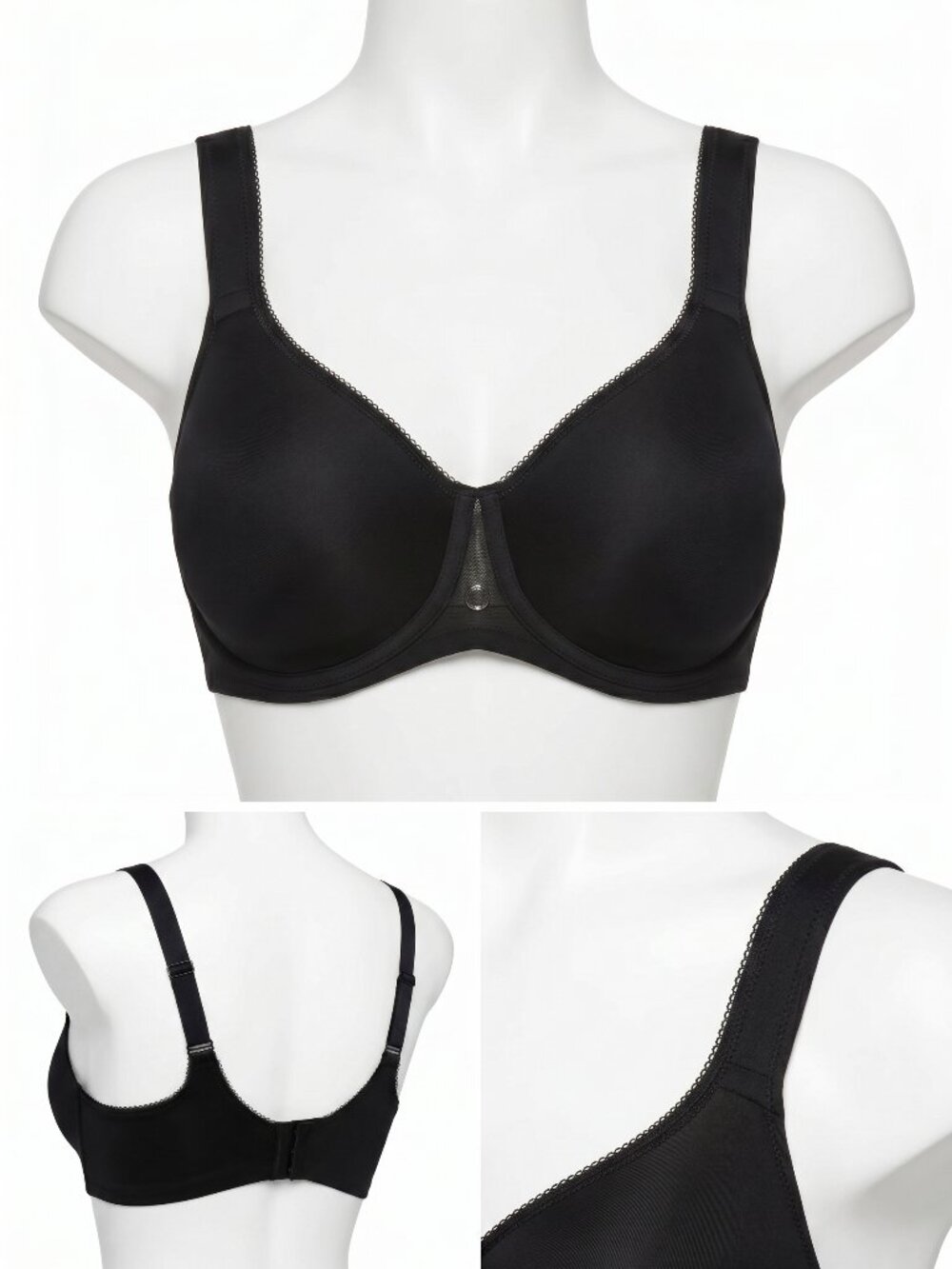 Paramour by Felina Celestial Black Seamless T-Shirt Bra 42C 135160 NWT